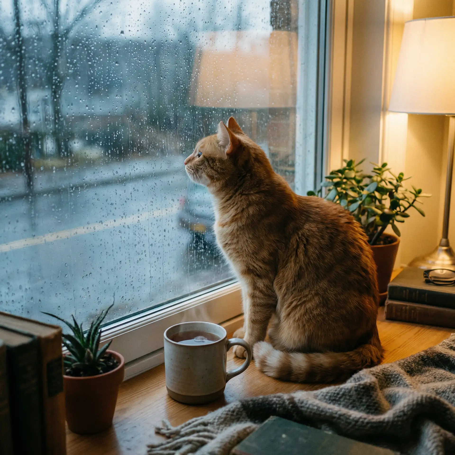 猫咪望着窗外的雨 - 怒海潜将在线观看